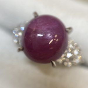 Pt900 スタールビー メレダイヤ リング プラチナ900