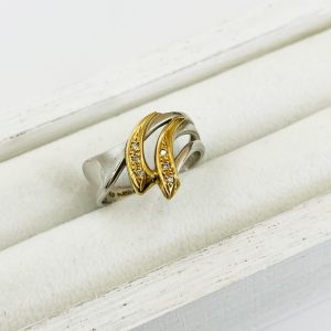 K18/Pt850メレダイヤ リング