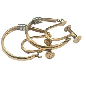 K18/Pt900 コンビ イヤリング