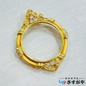 18金 枠 メレダイヤ K18 750