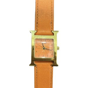 【エルメス】HERMES Hウォッチ オレンジ 不動