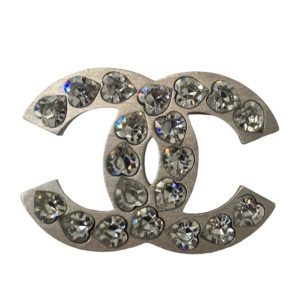 CHANEL シャネル ココマーク メタル ラインストーン ブローチ