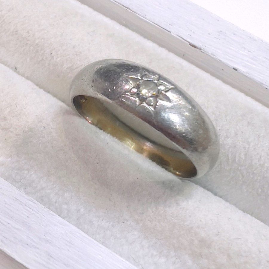 Pt850 プラチナ メレダイヤモンド リング 指輪