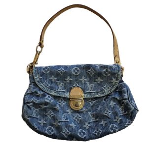ルイヴィトン ミニプリーティ デニム モノグラム ハンドバッグ