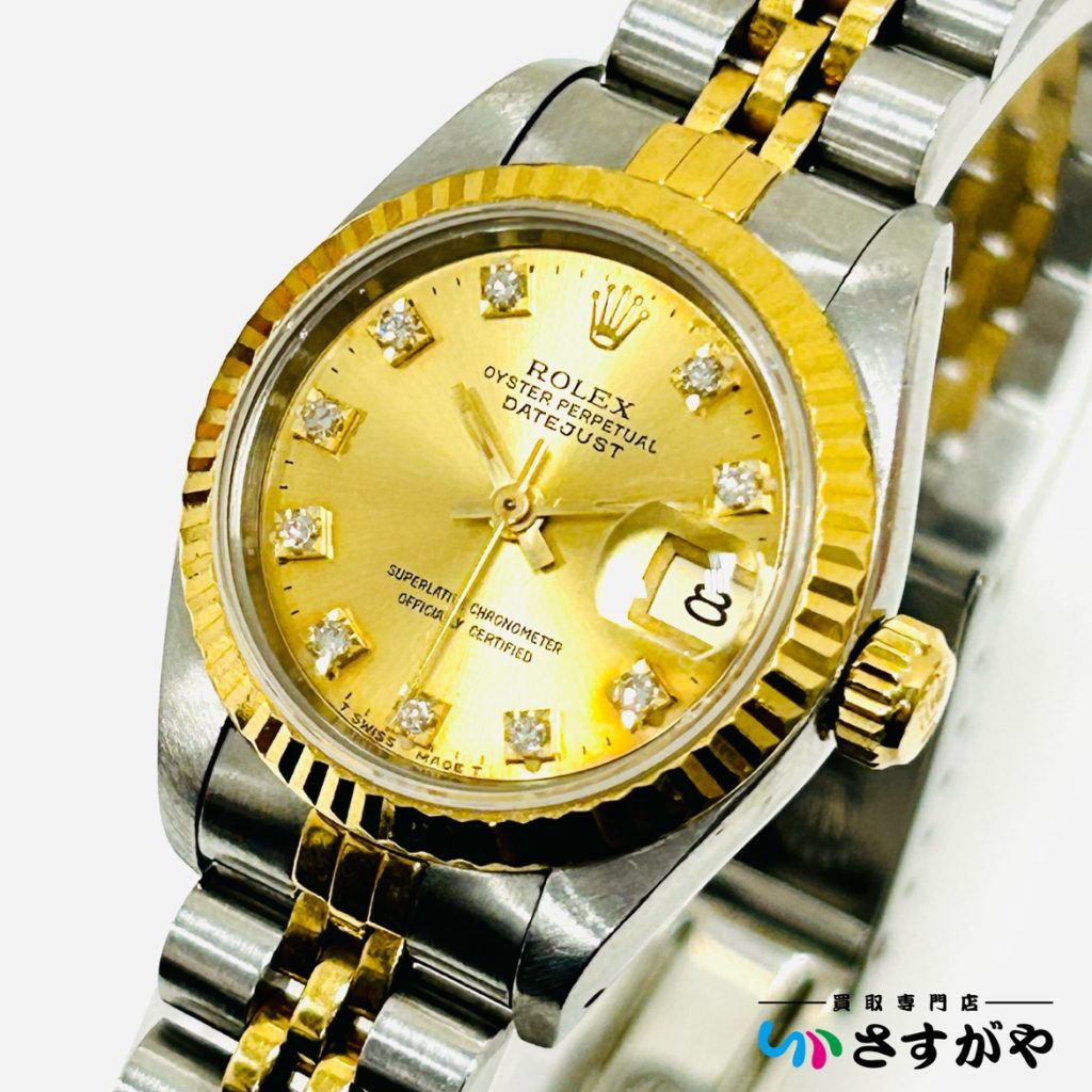 ROLEX(ロレックス) 腕時計 デイトジャスト 69173 レディース SS×K18YG/18コマ ゴールド ジャンク ROLEX ロレックス DATEJUST デイトジャスト 69173 W番 自動巻