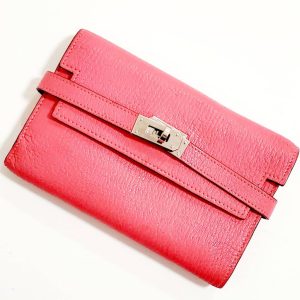 Hermes エルメス ケリー ウォレット シェーブル ローズリップスティック