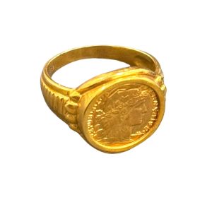 K18 リング コイン付き