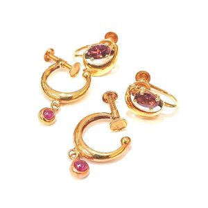 K18 ガーネット イヤリング