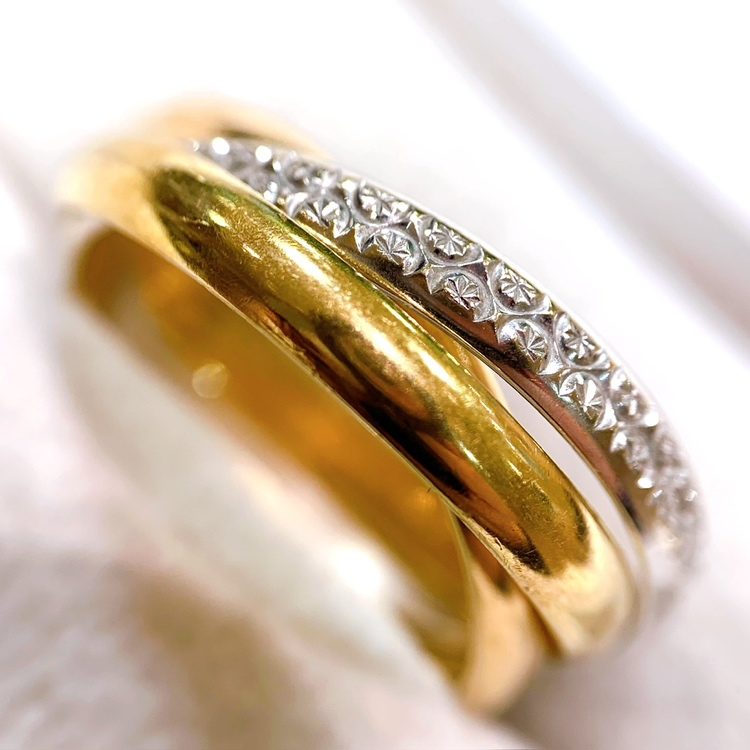 K18Pt900コンビリング】18金プラチナ900 ジュエリー 貴金属の買取実績 
