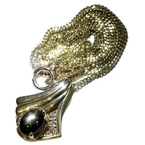 K18 18金 スターサファイア付き ネックレス