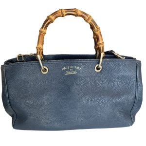 1542 グッチ GUCCI バンブー ハンドバッグ スエード 起毛革 ブラック 