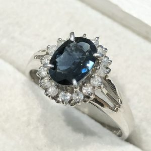Pt900 リング サファイア ダイヤモンド ジュエリー