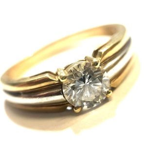 K18/Pt900 18金 プラチナ ダイヤ 0.8ct リング