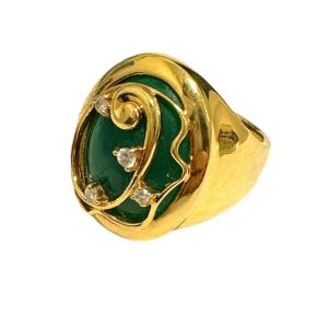 K18 メレダイヤ ヒスイ リング