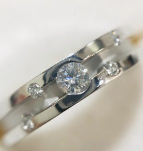 Pt900 プラチナ900 メレダイヤモンド0.18ct 0.08ct