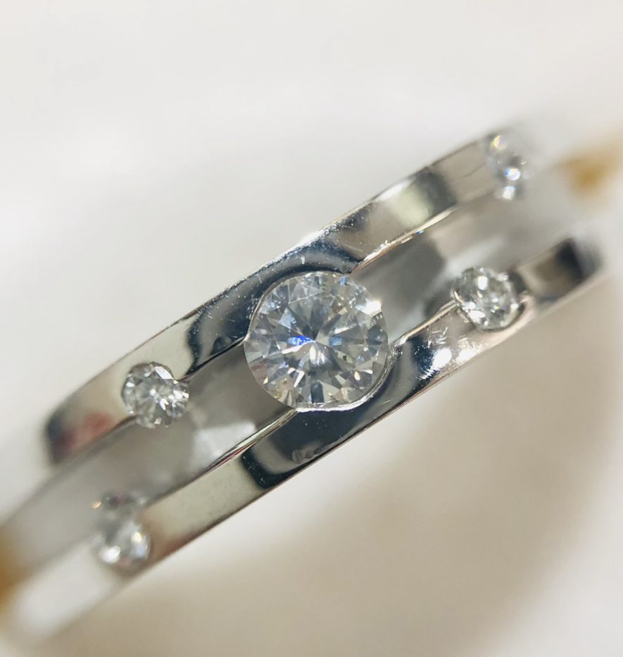 Pt900 プラチナ900 メレダイヤモンド0.18ct 0.08ct