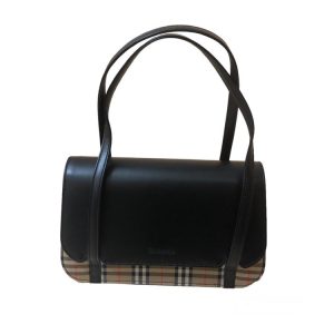 BURBERRYS バーバリーズ ハンドバッグ チェック レザｰ 黒