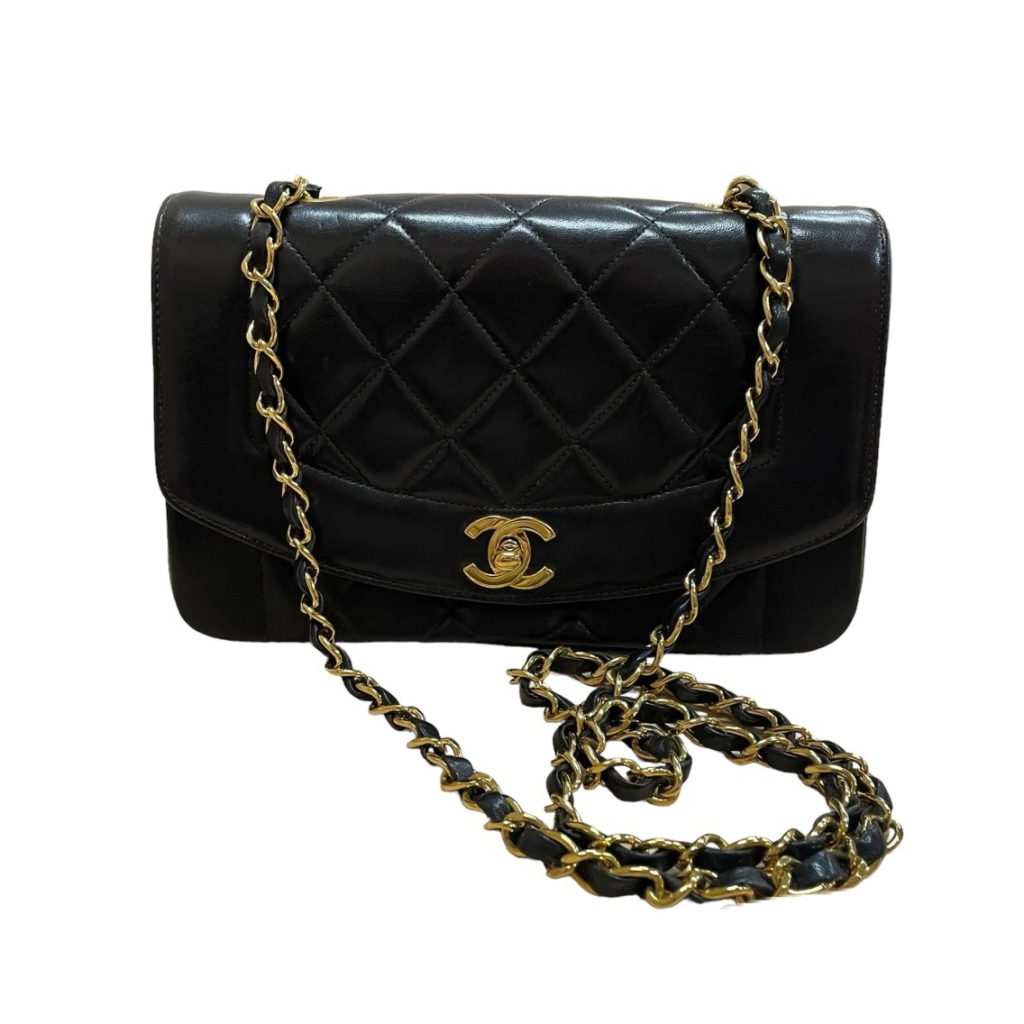 CHANEL シャネル ダイアナ マトラッセ チェーン ショルダーバッグ ラムスキン