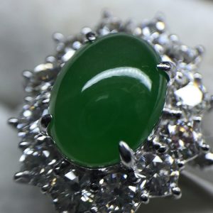 Pt900 PT プラチナ ヒスイ メレダイヤ リング