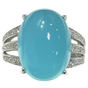 【K18WG】カルセドニー リング 指輪