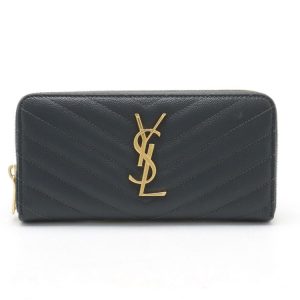 SAINT LAURENT PARIS サン ローラン パリ YSL イブサンローラン モノグラム ラウンドファスナー 長財布