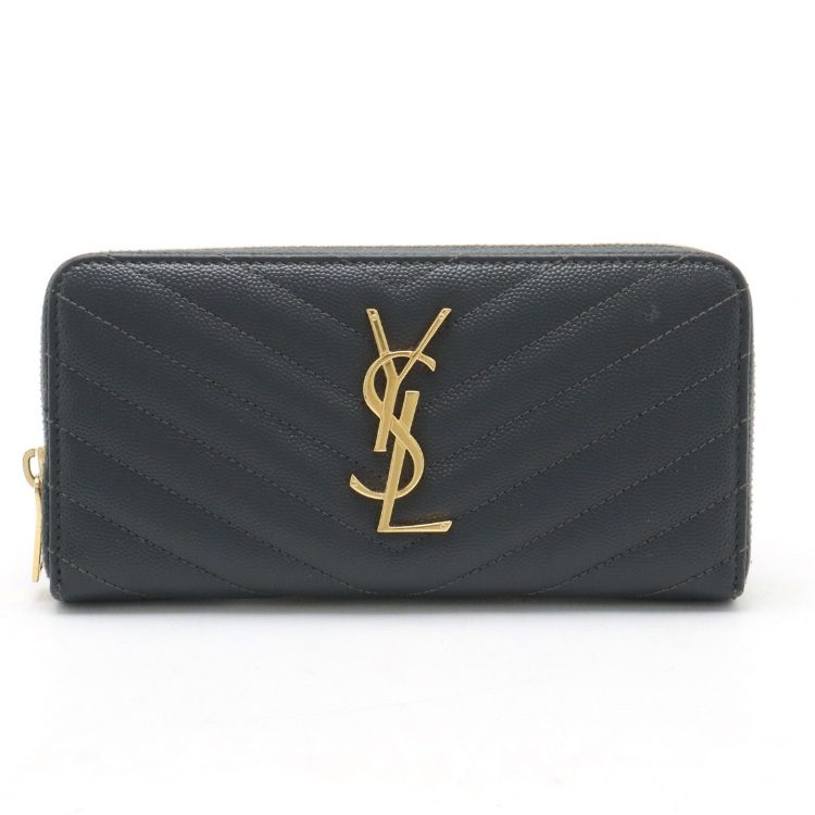 SAINT LAURENT PARIS サン ローラン パリ YSL イブサンローラン モノグラム ラウンドファスナー 長財布