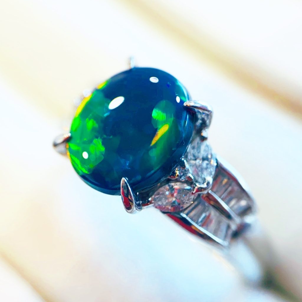 Pt900 ブラックオパール ダイヤモンド リングの買取実績 | 買取専門店  