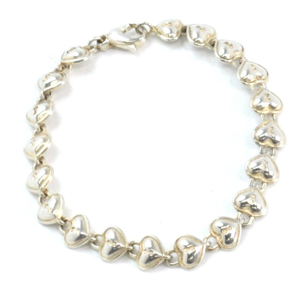 ティファニー ブレスレット ハートロック SV スターリングシルバー925 中古 腕輪 バングル アクセサリー レディース Tiffany\u0026Co. ティファニーバーホック トグルブレスレットシルバーチェーン  刻印入りリングにバーを通して留めるスターリングシルバーBRACELET アクセサリー | kaminorth