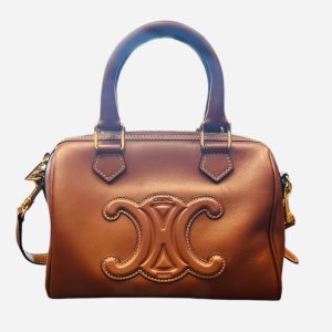 CELINE セリーヌ キュイル トリオンフ ミニボストン カーフスキン 2WAYバッグ