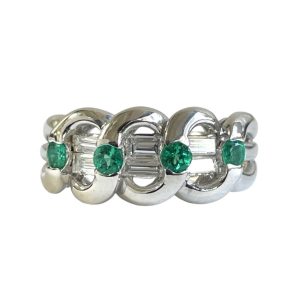 Pt900(プラチナ) エメラルド0.27ct ダイヤ0.44ct リング