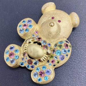 K18くま型ブローチ / K18かに型ピン