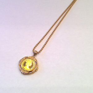 K18枠K24コイントップ ネックレス