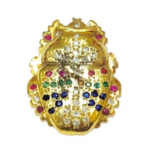 K18 ブローチ カラーストーン