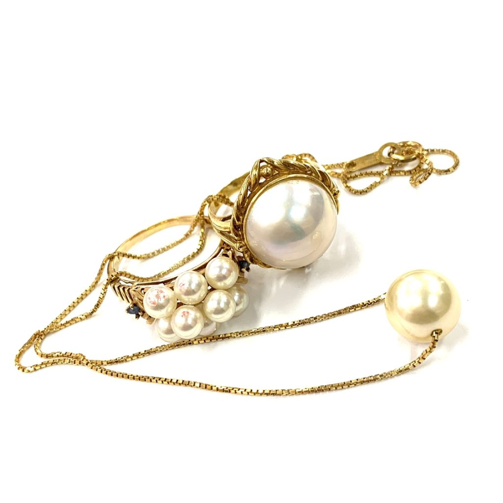 パール アクセサリー ネックレス ブレスレット pearl 金 K18 刻印あり 