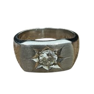 Pt900(プラチナ) 印台リング ダイヤ0.18ct