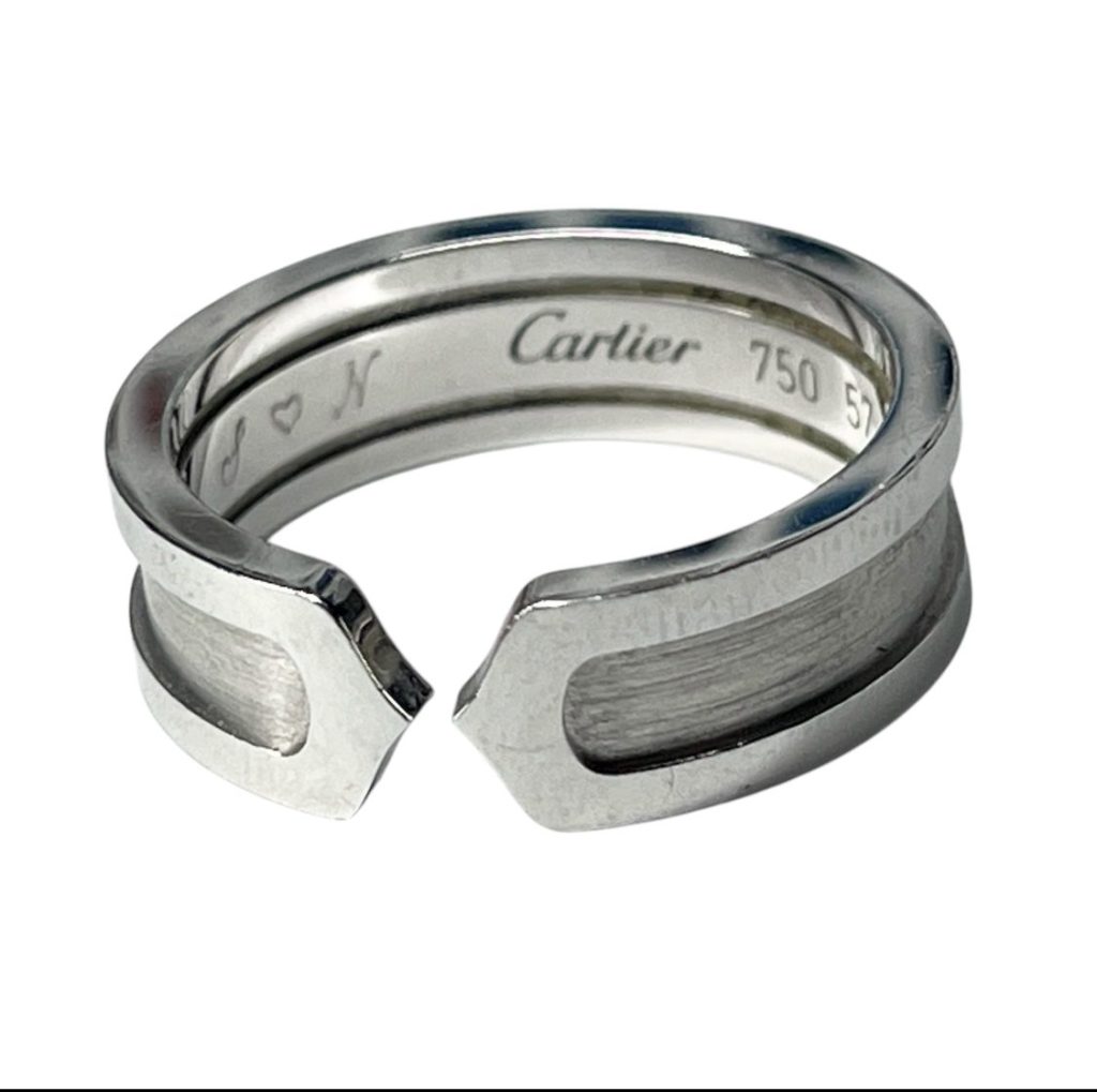 Cartier C ドゥ カルティエ C2 リング アクセサリー ブランド ジュエリー K18WG ホワイトゴールド