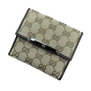 GUCCI(グッチ)GGキャンバス二つ折り財布 レディース 112664