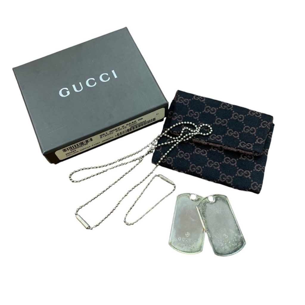 グッチ GUCCI ネックレス ドックタグ シルバー キーチェーン