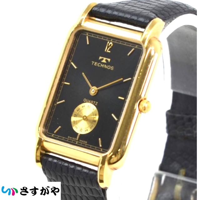 TECHNOS テクノス 時計 クオーツ スクエア スモセコ 年代物 不動品の 