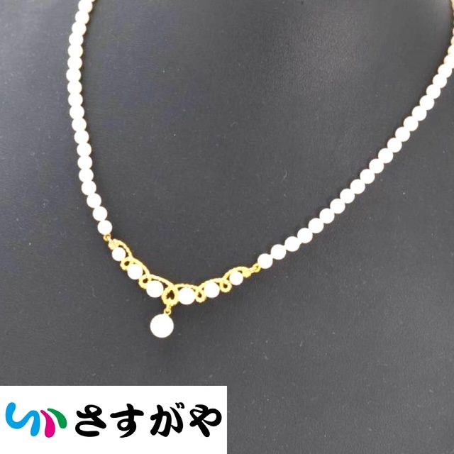 ミキモト MIKIMOTO パールネックレス イエローゴールド K18 ミキモト 