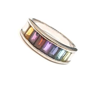 K18WG カラーストーン リング