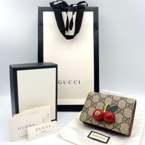 GUCCI グッチ チェリー 二つ折り財布 GGスプリーム|前橋市江田町