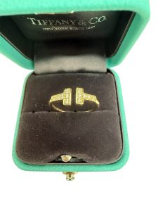 TIFFANY&CO(ティファニー)Tワイヤー リング K18 メレダイヤ