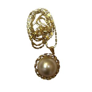 K18/18金 パール付きネックレス