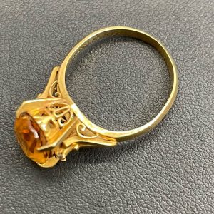 k18 シトリン付きリング 2.8グラム| 龍ケ崎市高砂