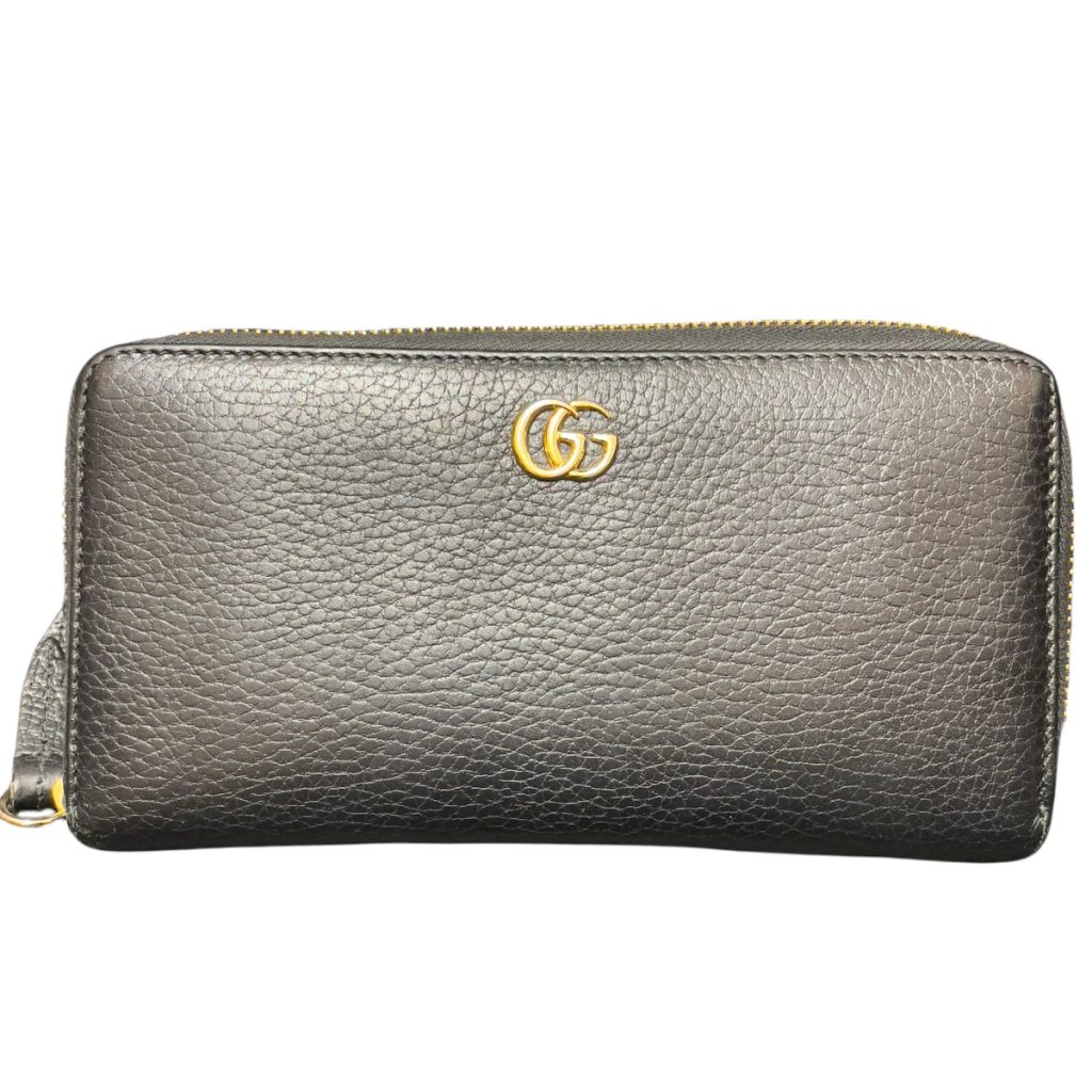 GUCCI(グッチ) GGマーモント ラウンドファスナー 黒 (長財布) 456117 CAO0G 1000