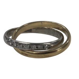 K18 Pt900 メレダイヤ リング