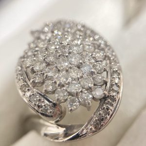 Pt900 パヴェ ダイヤモンド リング