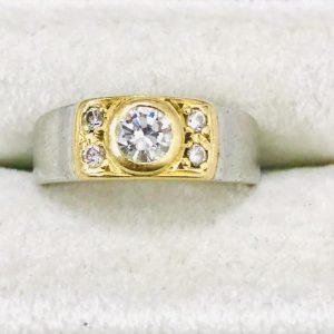 Pt900ベースK18 ダイヤリング