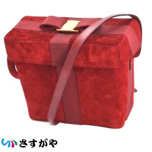 フェラガモ バッグ スエード ヴァラリボン 年代物